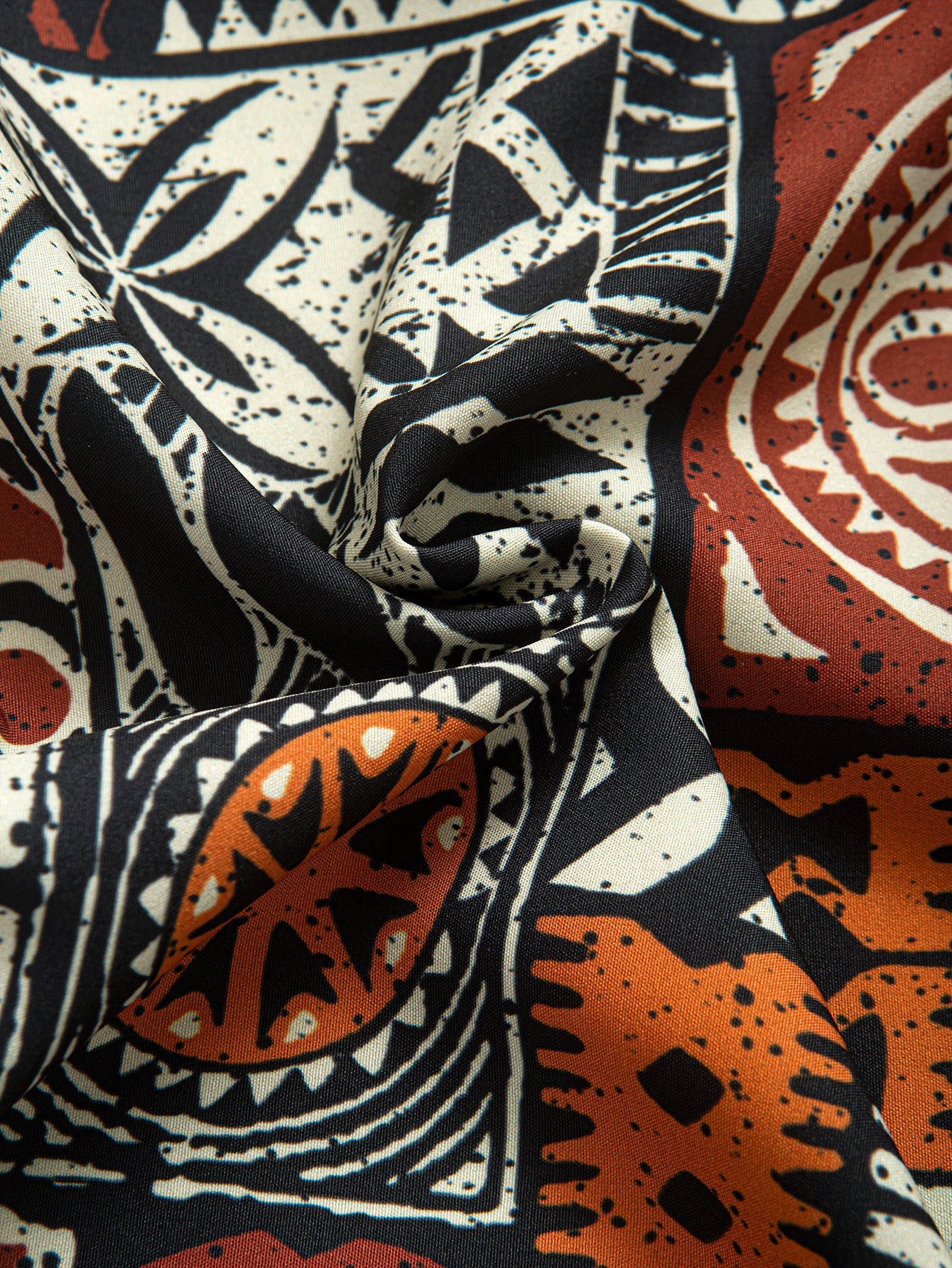 Ethnic Geometry Print Button Up Shirt