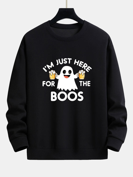 Beer Ghost Print Relax Fit Sweatshirt