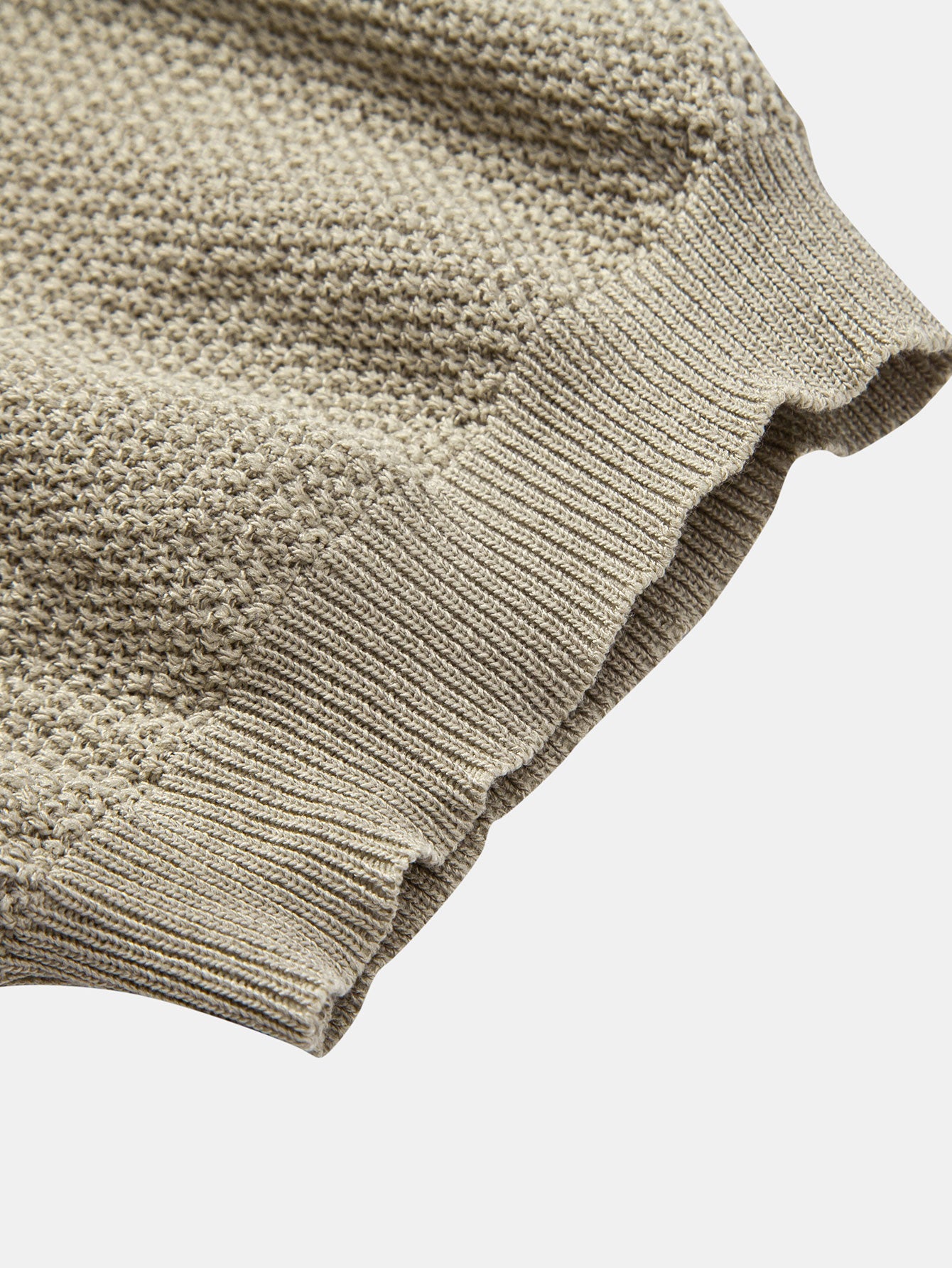 Textured Zip Up Knit Polo Shirt