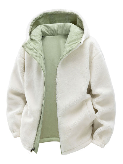 Teddy Corduroy Reversible Hooded Jacket