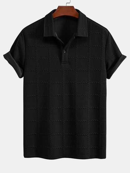 Checkered Jacquard  Polo Shirt