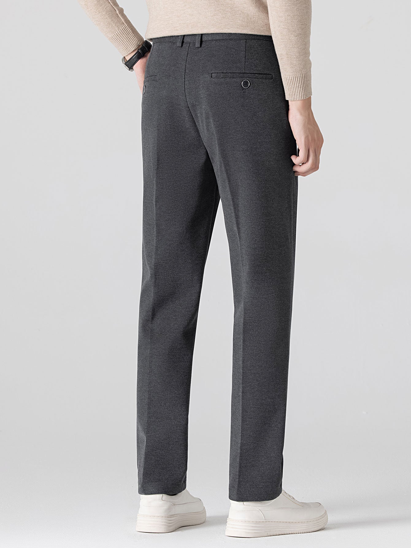 Woolen Straight Leg Trousers