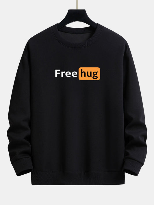 Free Hug Print Relax Fit Sweatshirt