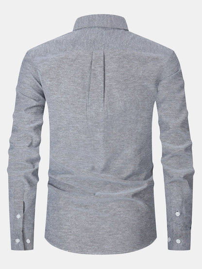 Long Sleeve Pocket Button Up Oxford Shirt