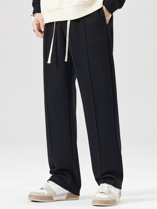 Straight Leg Pleated Pintuck Sweatpants