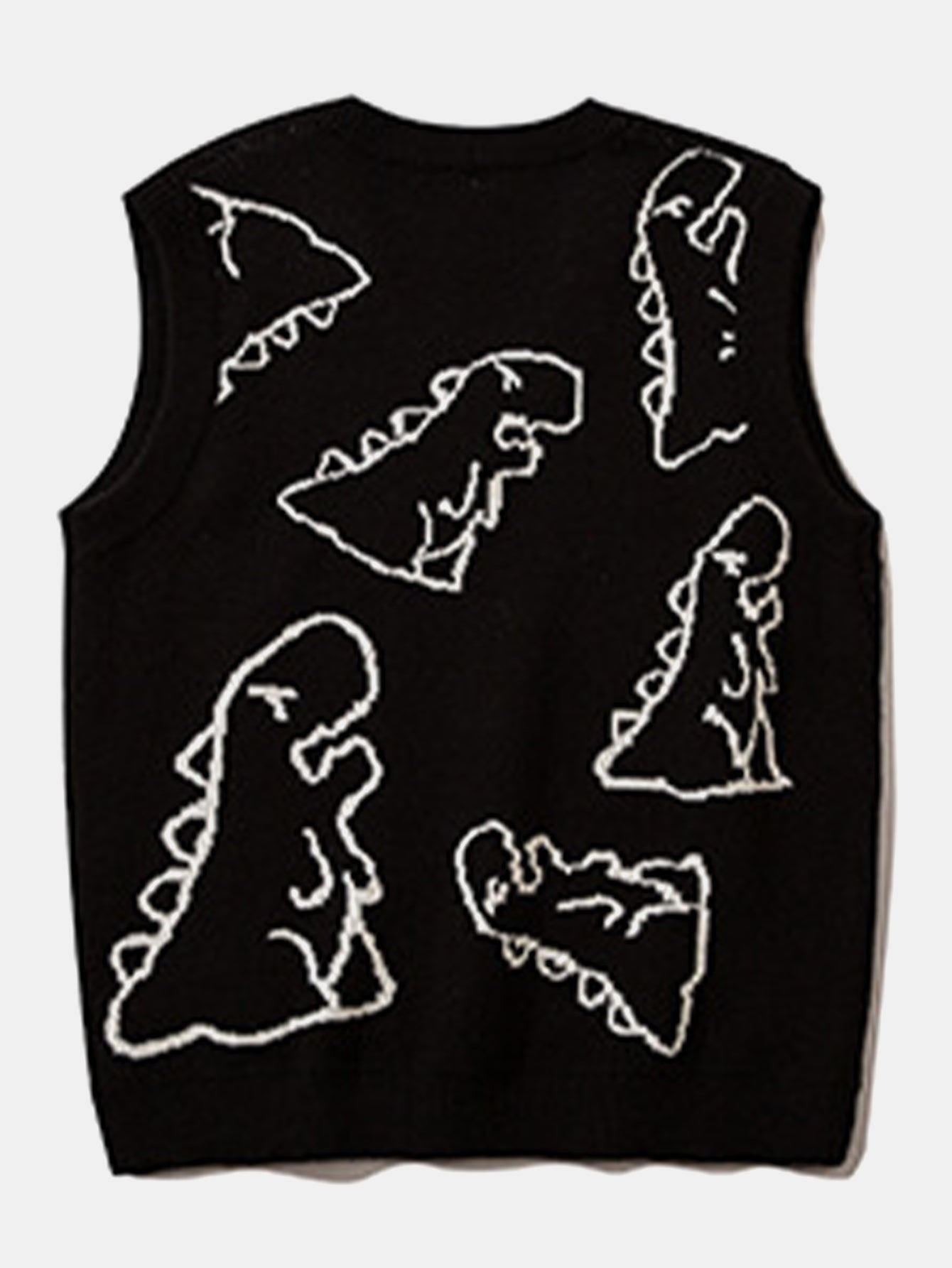 Dinosaur Print Knit Sweater Vest