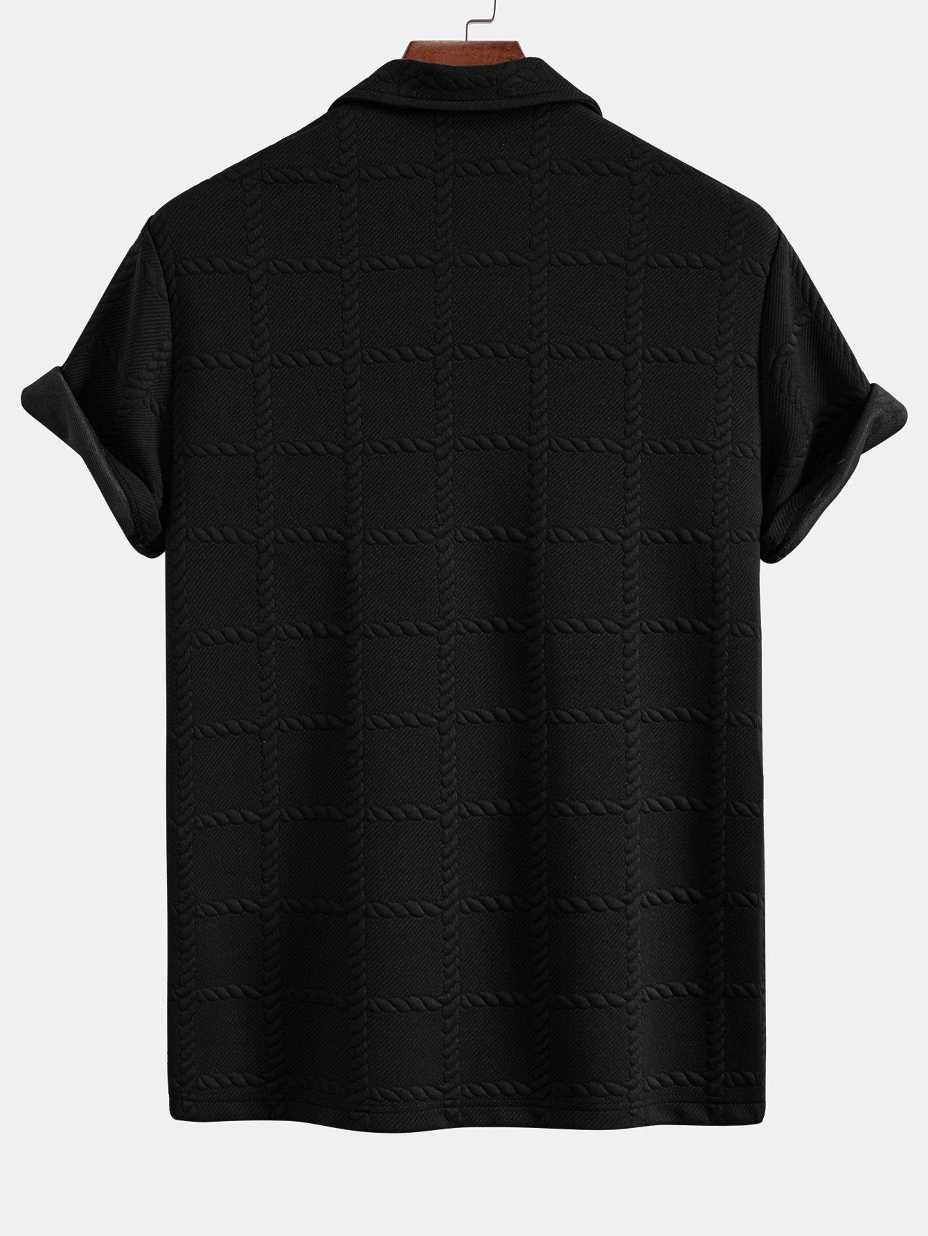 Checkered Jacquard  Polo Shirt