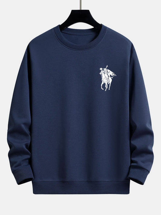 Pumpkin Headless Horseman Print Relax Fit Sweatshirt