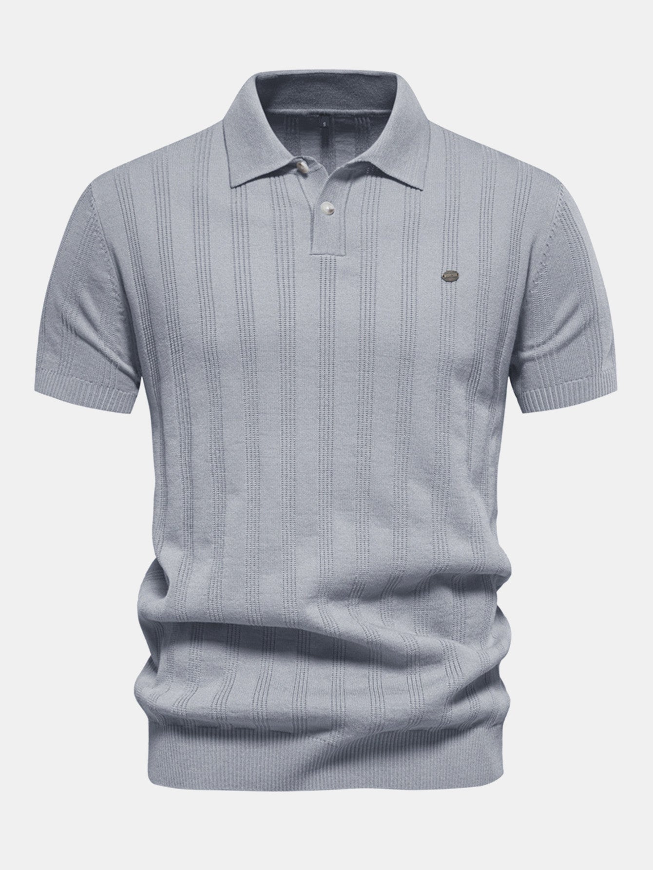 Stripe Knit Polo Shirt