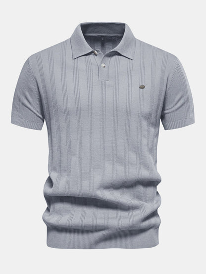 Stripe Knit Polo Shirt