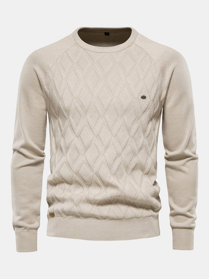 Geometry Jacquard Crewneck Sweater