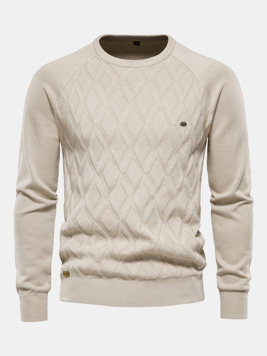 Geometry Jacquard Crewneck Sweater