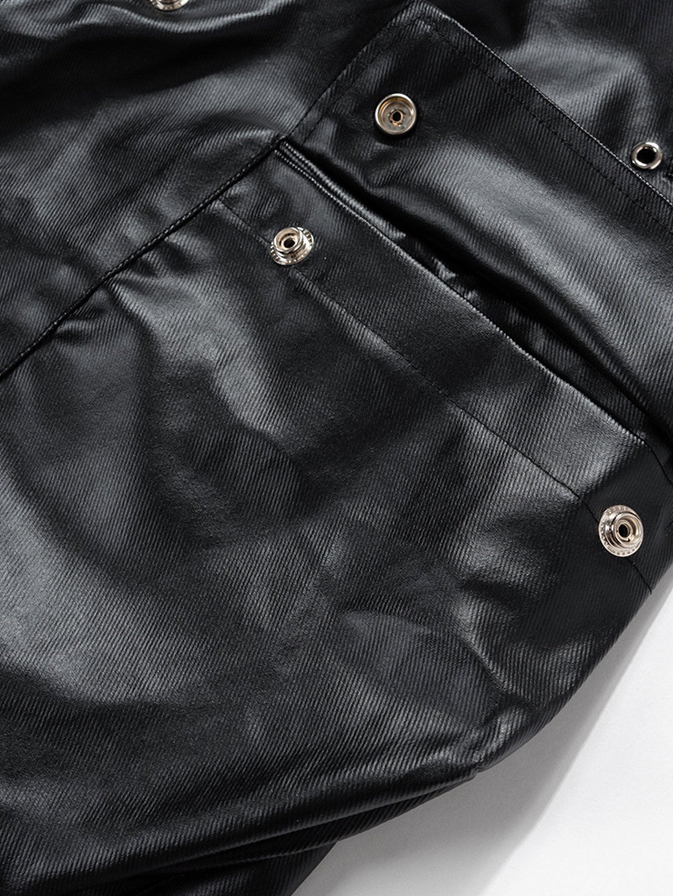 PU Leather Cargo Wide-Leg Pants