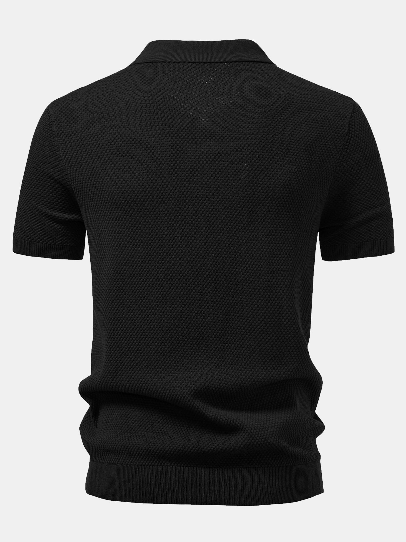 Pineapple Texture Knitted Polo Shirt