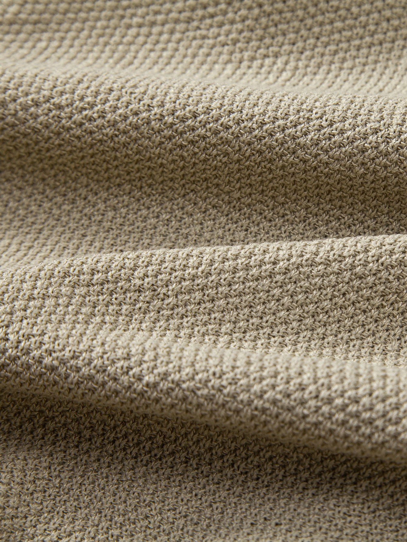 Textured Zip Up Knit Polo Shirt