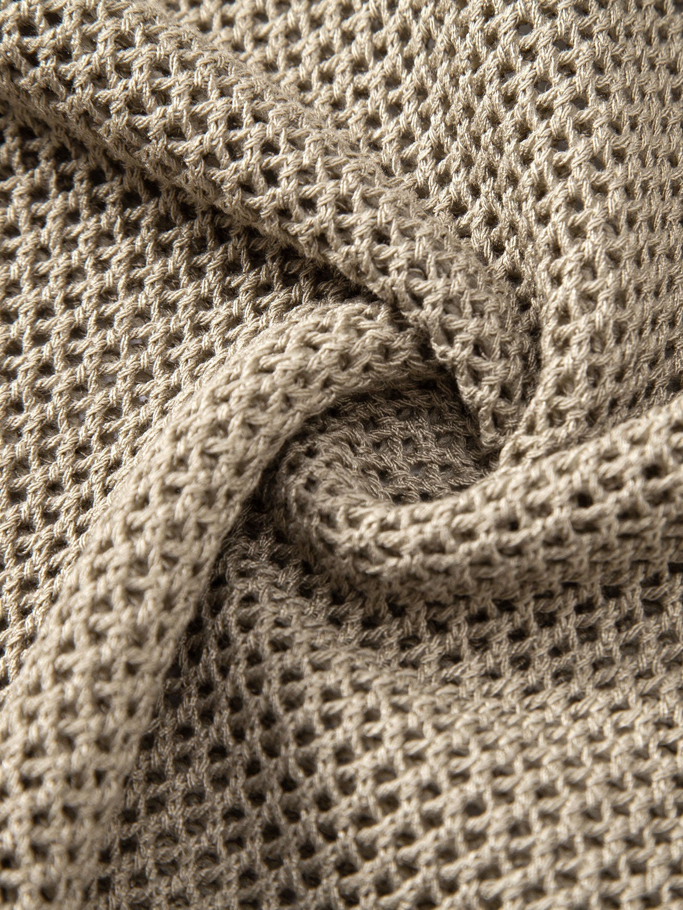 Eyelet Zip Up Knit Polo Shirt