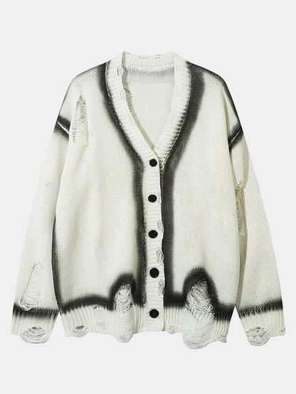 Distressed Button Up Cardigan