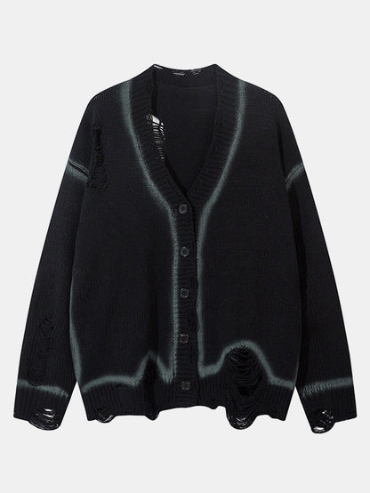 Distressed Button Up Cardigan