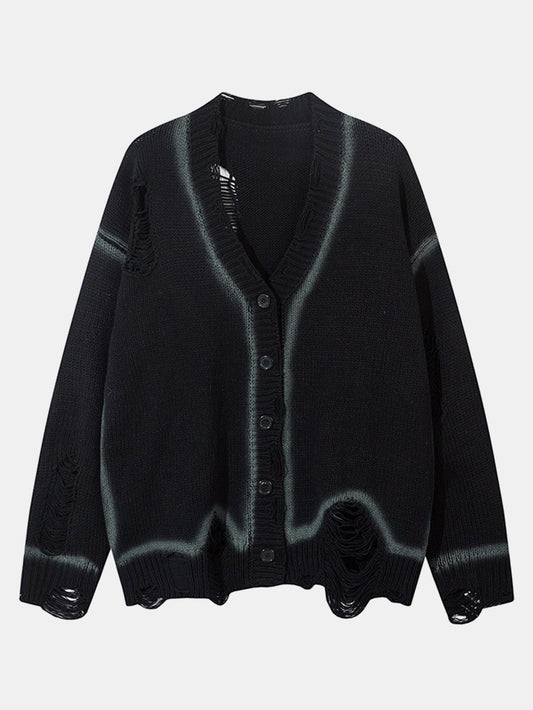 Distressed Button Up Cardigan