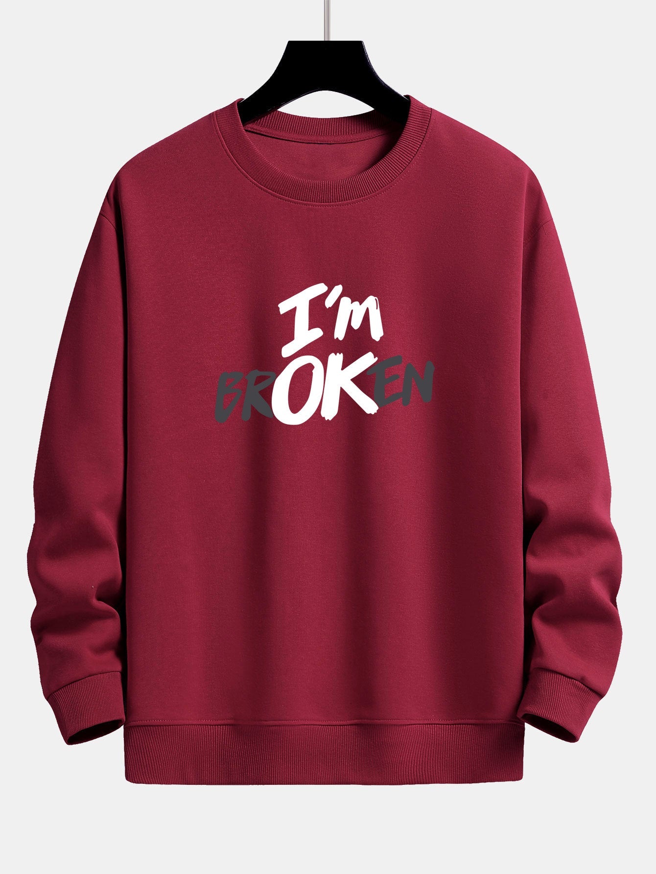 I'm Broken Print Relax Fit Sweatshirt