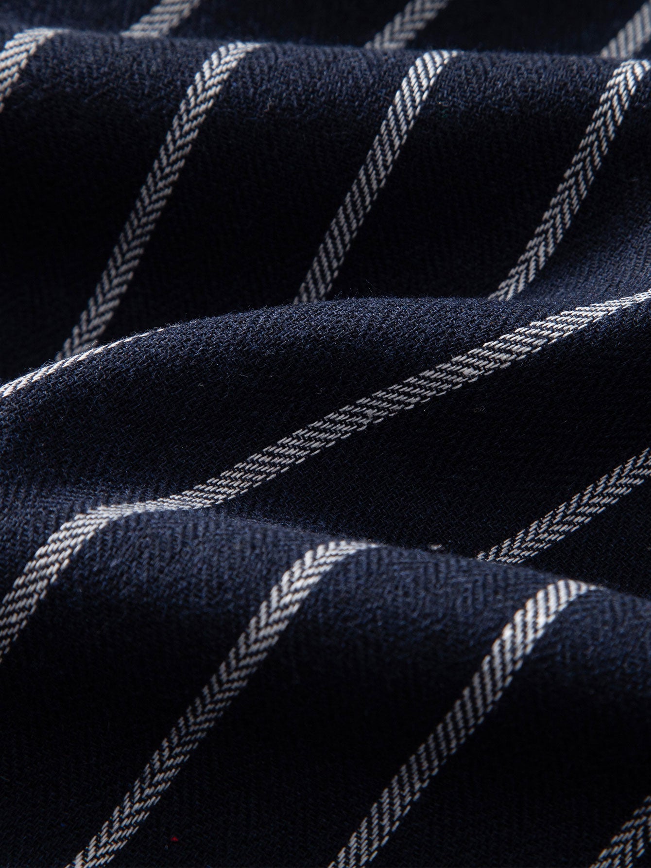 Cotton Blend Striped Stand Collar Shirt