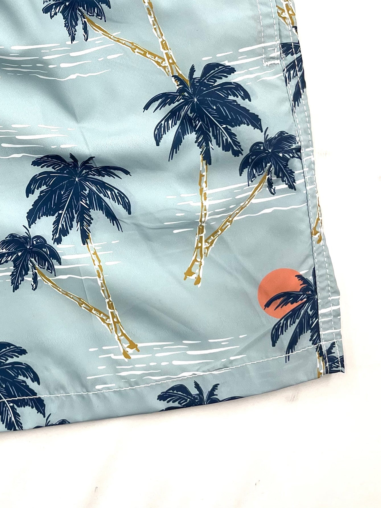 Palm Tree Sunset Print Swim Shorts
