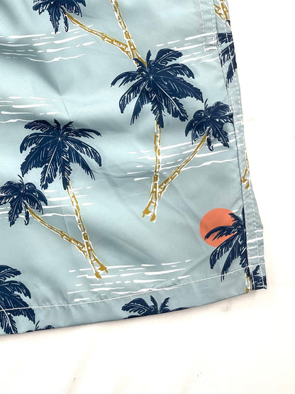 Palm Tree Sunset Print Swim Shorts