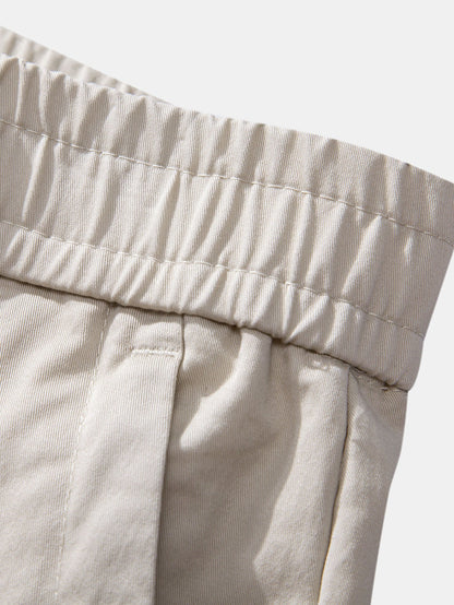 Elastic Waist Straight Leg Trousers