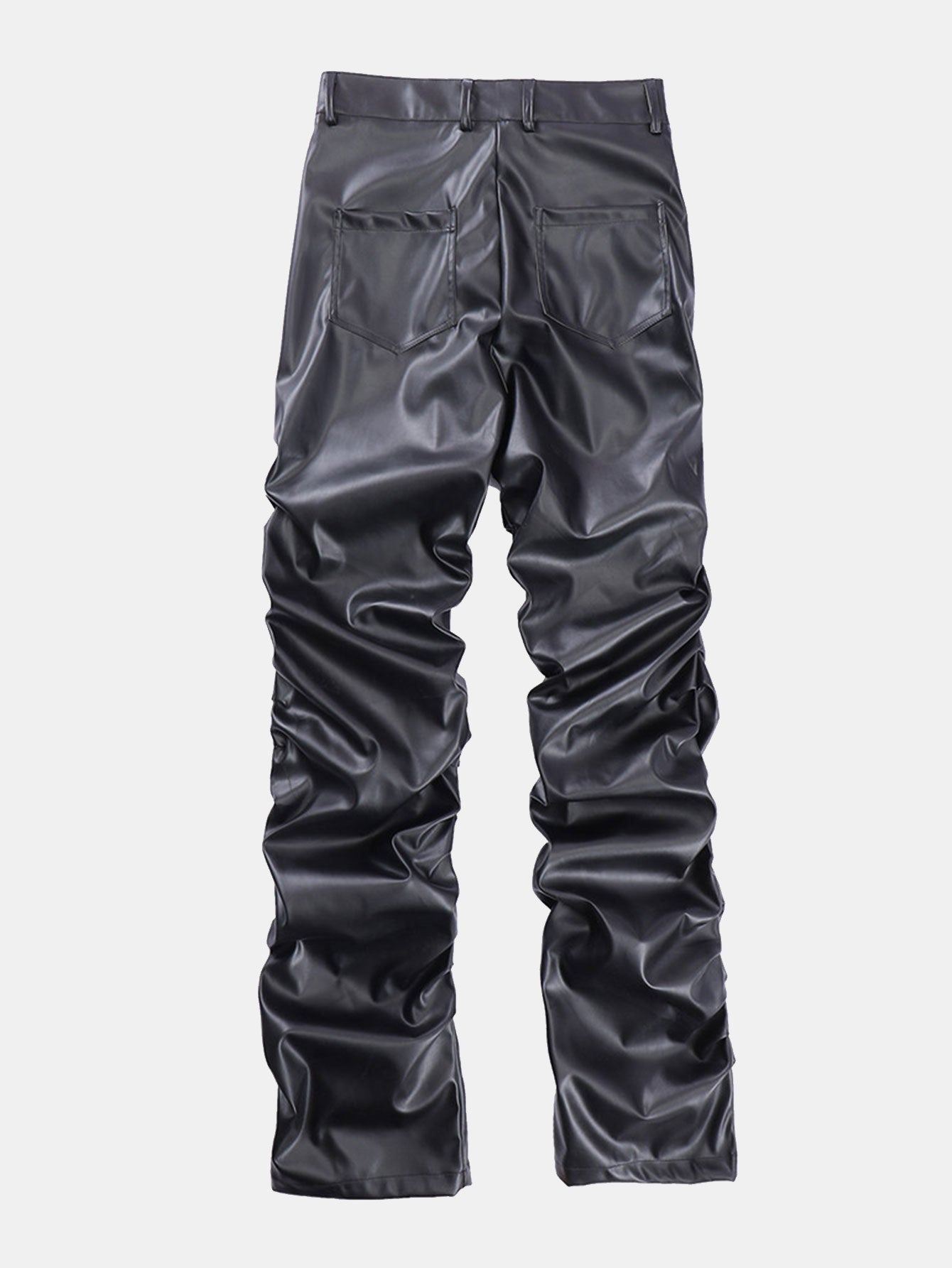 Ruched PU Leather Pants