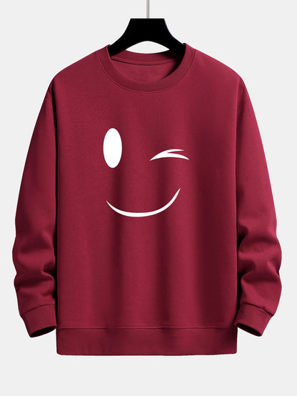 Smiley Face Print Relax Fit Sweatshirt