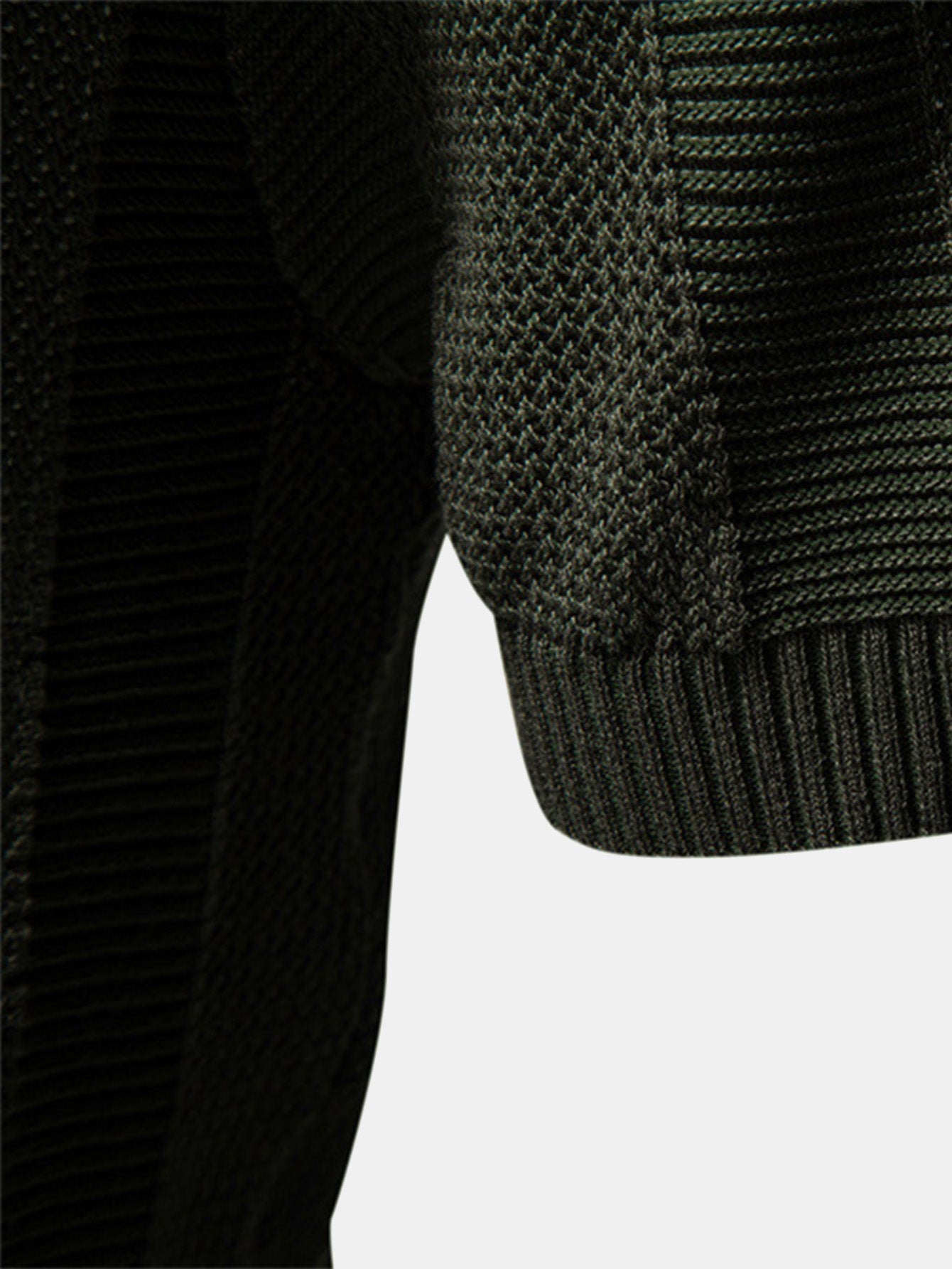 Stripe Hollow Knit V Neck Polo Shirt