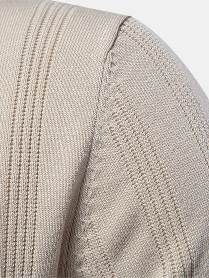 Stripe Knit Polo Shirt