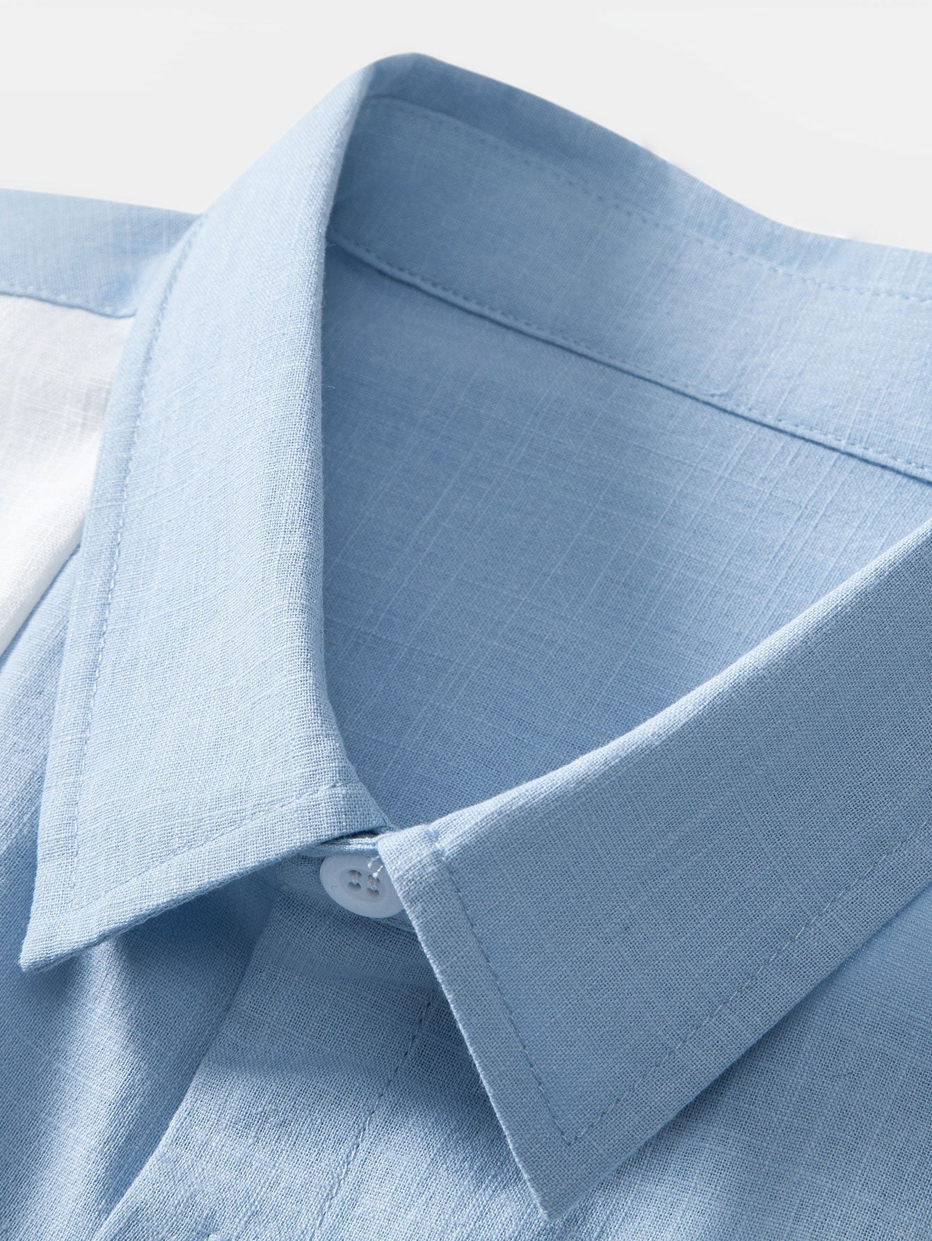 Linen Look Contrast Button Up Shirt