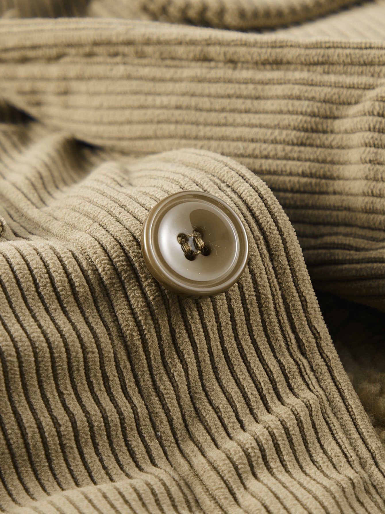 Teddy Fleece Lined Button Up Corduroy Jacket