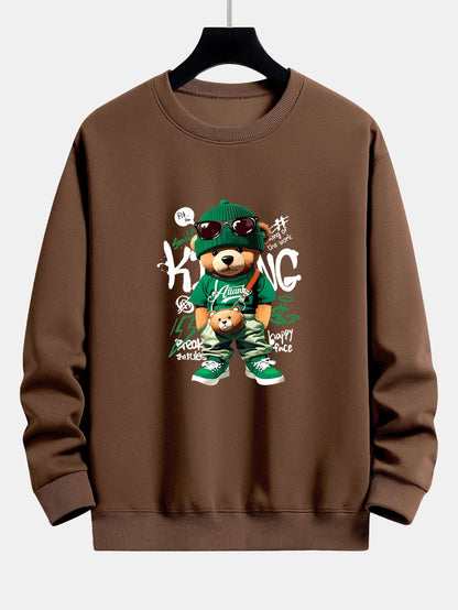 Graffiti Bear Print Relax Fit Sweatshirt