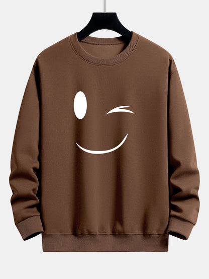 Smiley Face Print Relax Fit Sweatshirt
