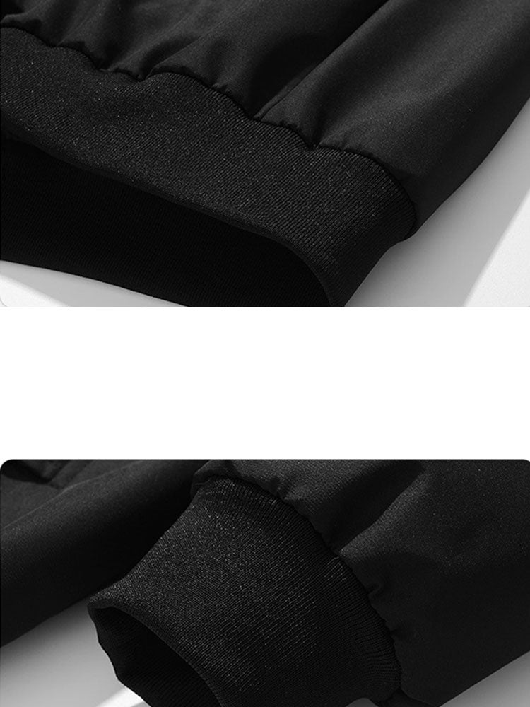 Relax Fit Contrast Corduroy Bomber Jacket With Detachable Hood