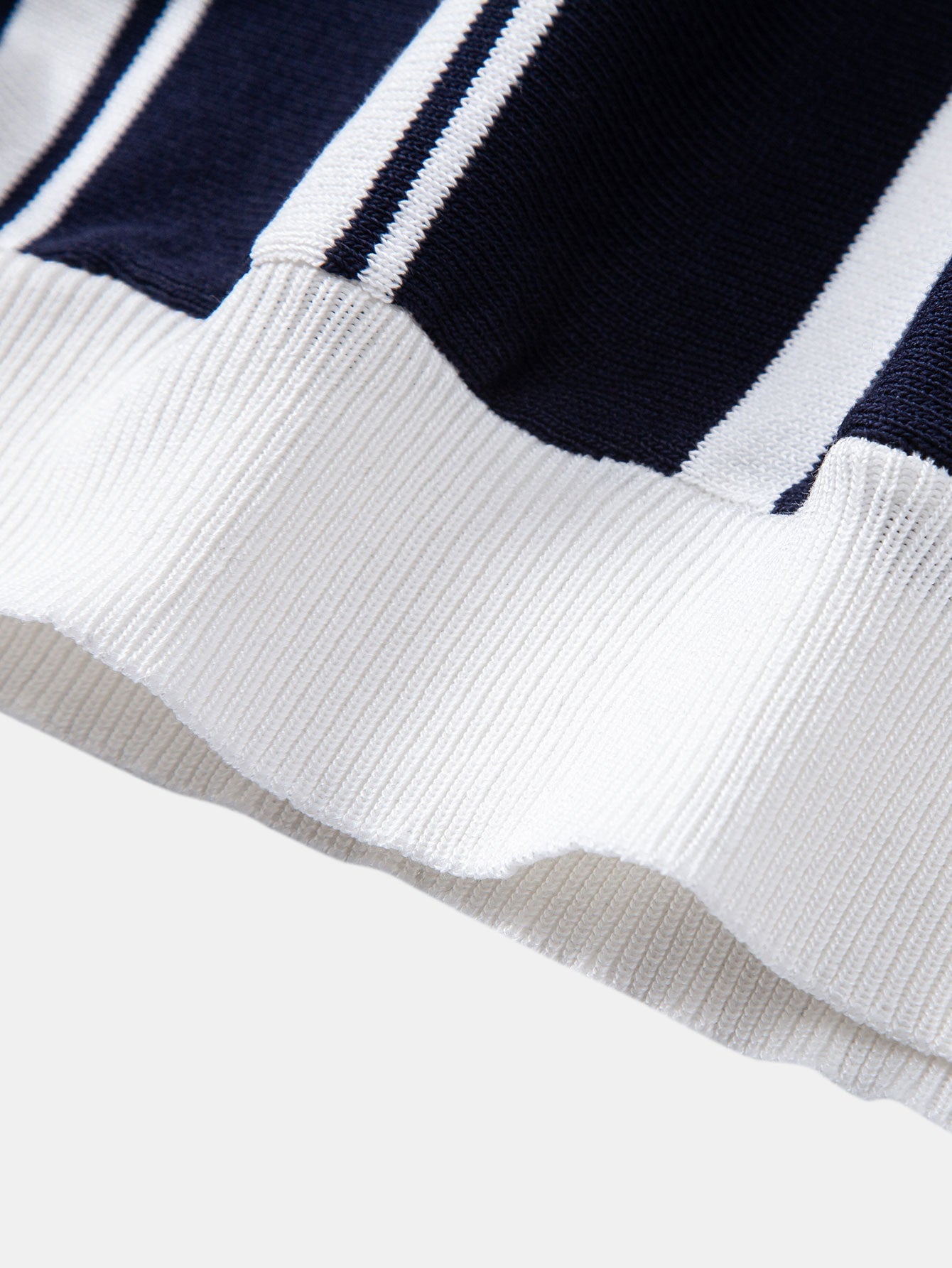 Striped Zip Up Knit Polo