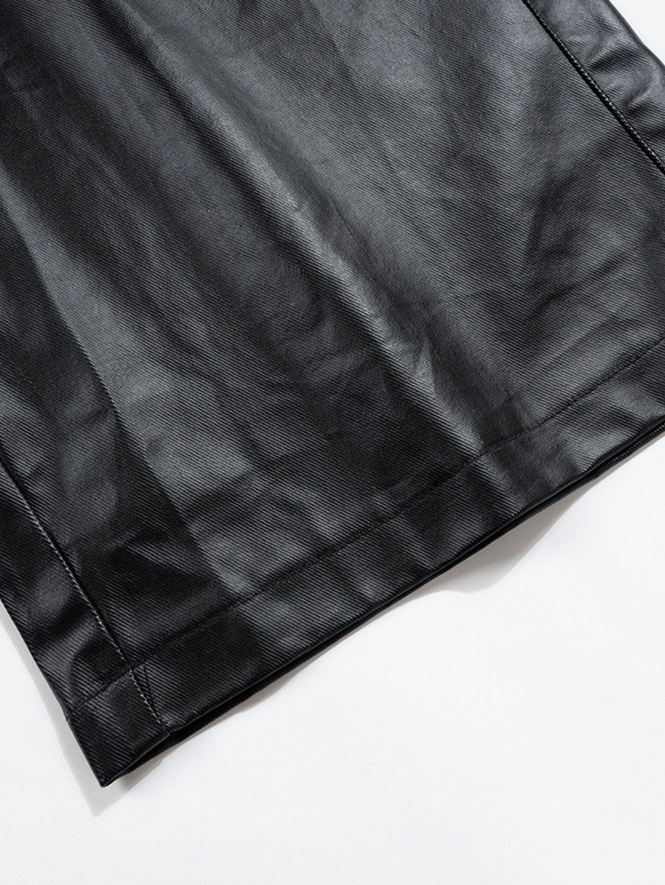 PU Leather Cargo Wide-Leg Pants