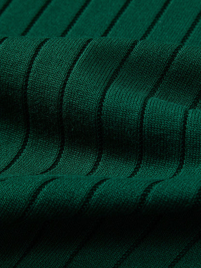 Stripe Knit Polo Shirt