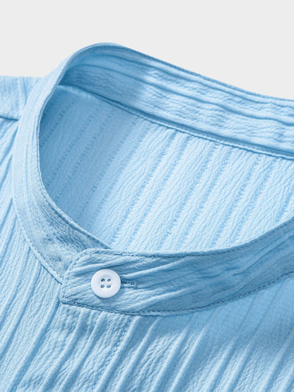 Textured Stand Collar Shirt