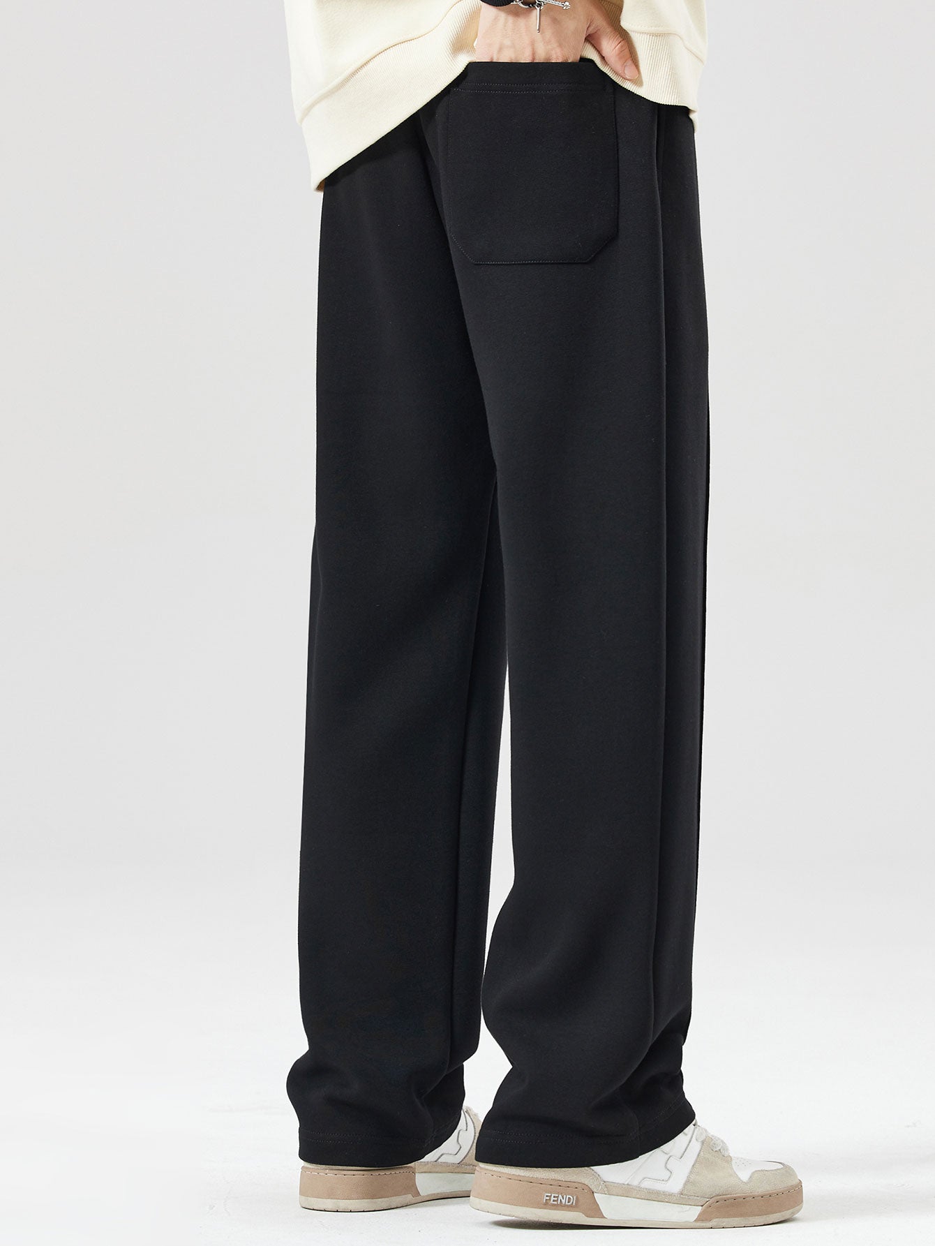 Straight Leg Pleated Pintuck Sweatpants
