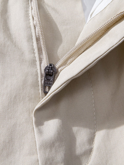 Elastic Waist Straight Leg Trousers