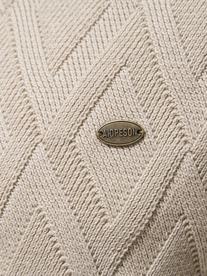 Geometry Jacquard Crewneck Sweater