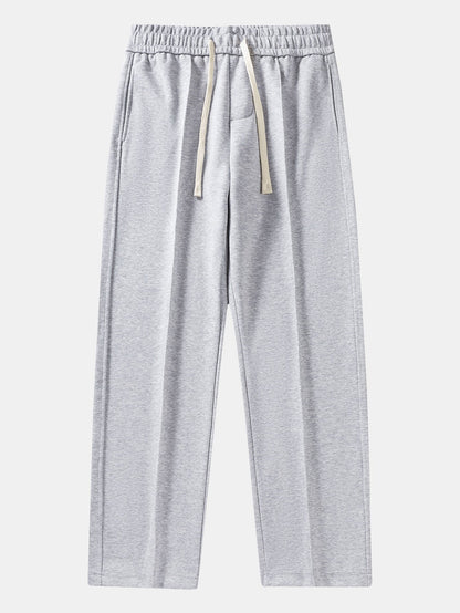 Straight Leg Pleated Pintuck Sweatpants