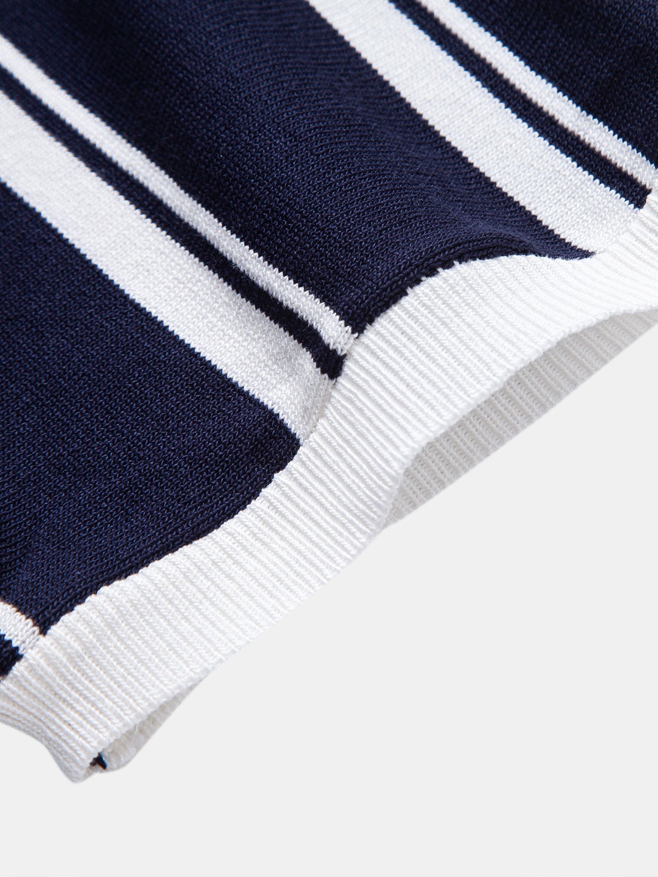 Striped Zip Up Knit Polo