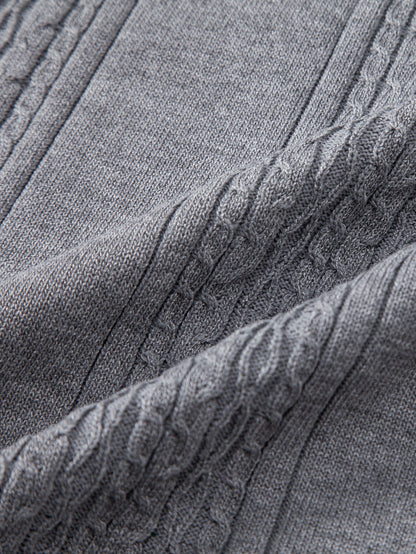 Twist Jacquard Knitted Zipper Polo Shirt