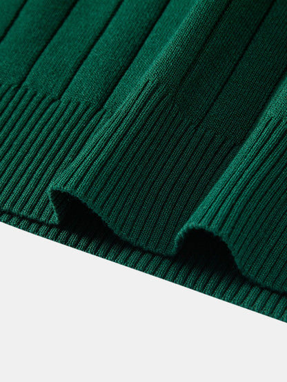 Stripe Knit Polo Shirt