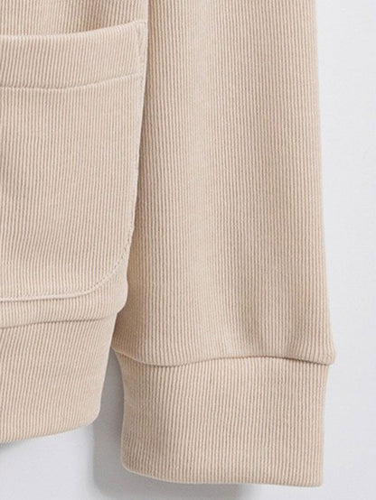 Ribbed Knit Cardigan With Pockets