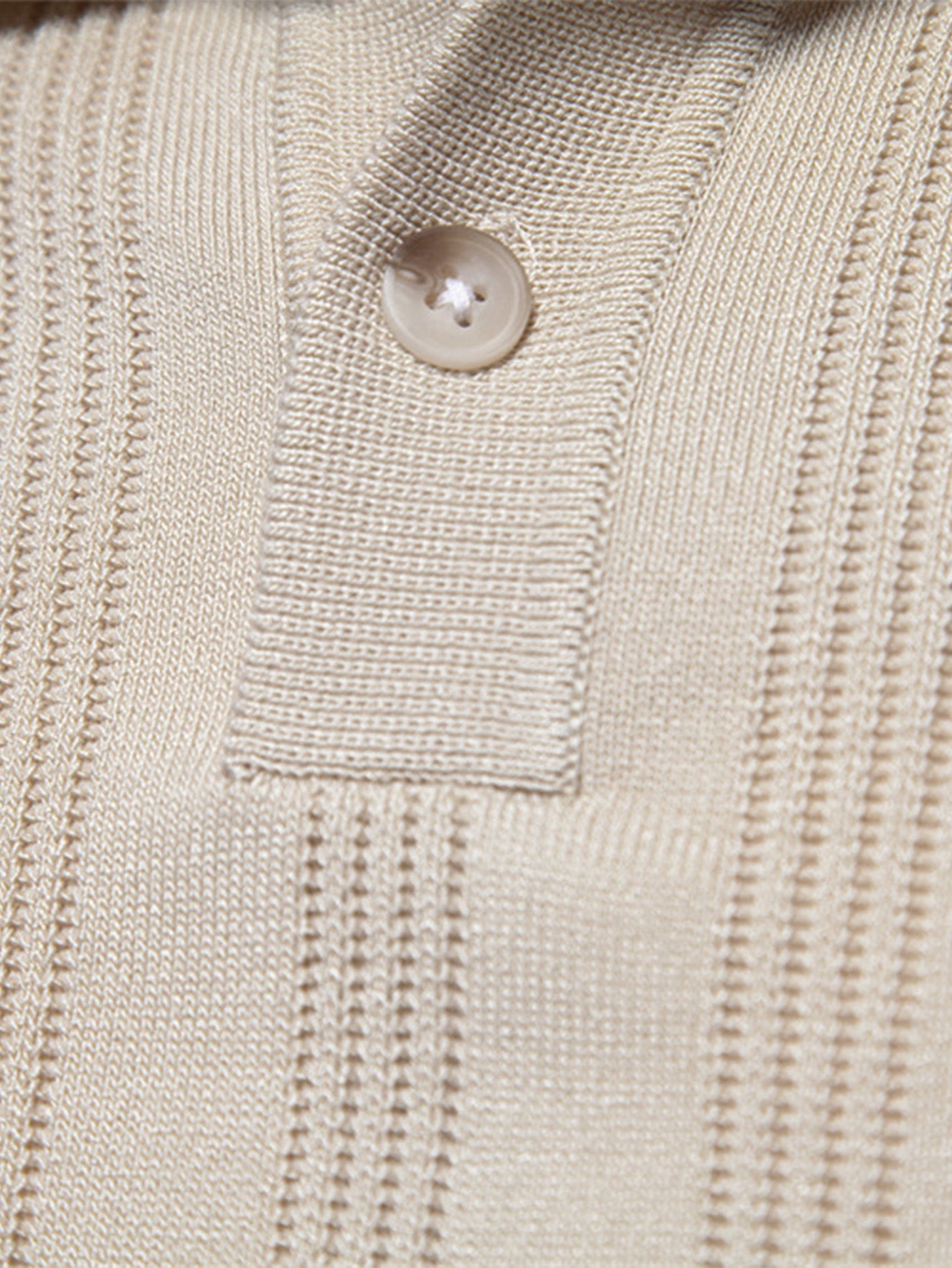 Stripe Knit Polo Shirt